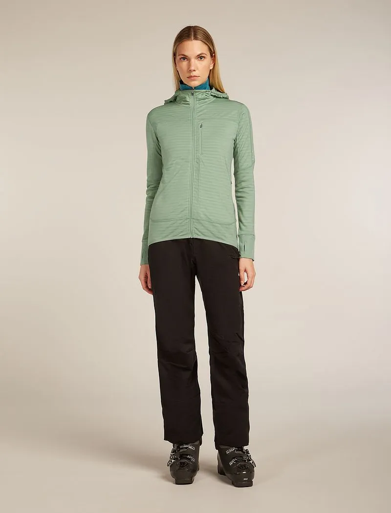 Icebreaker Merino Blend 300 RealFleece™ Descender Long Sleeve Zip Hoodie - Woman - Seaglass - Size S sold by Icebreaker product image thumbnail 3