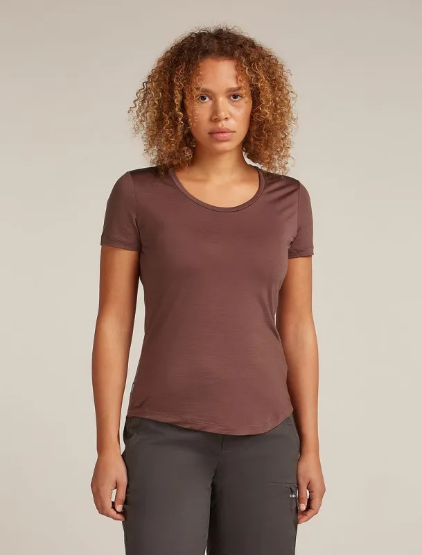 Icebreaker Merino Blend 125 Cool-Lite™ Sphere Short Sleeve Scoop T-Shirt - Woman - Carob - Size XS sold by Icebreaker