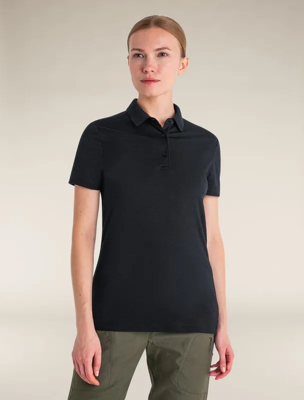 Icebreaker Merino 150 Tech Lite Short Sleeve Polo - Woman - Black - Size S made by Icebreaker