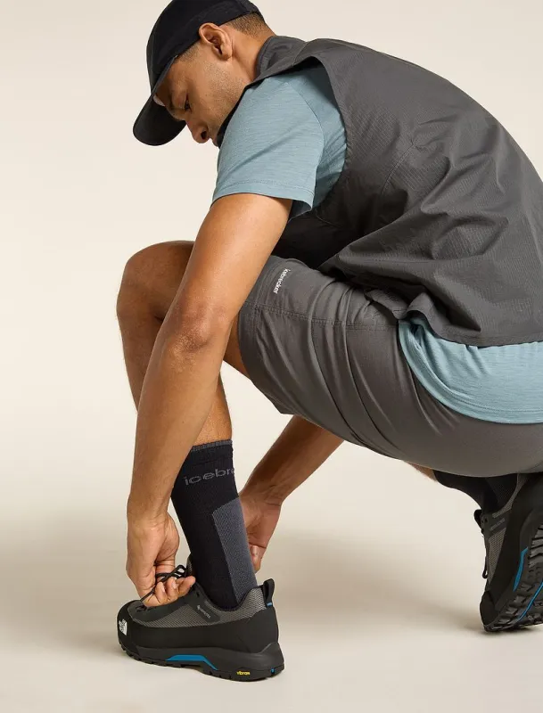 Icebreaker Merino Hike+ Light Crew Socks - Man - Black/obsidian - Size XL sold by Icebreaker