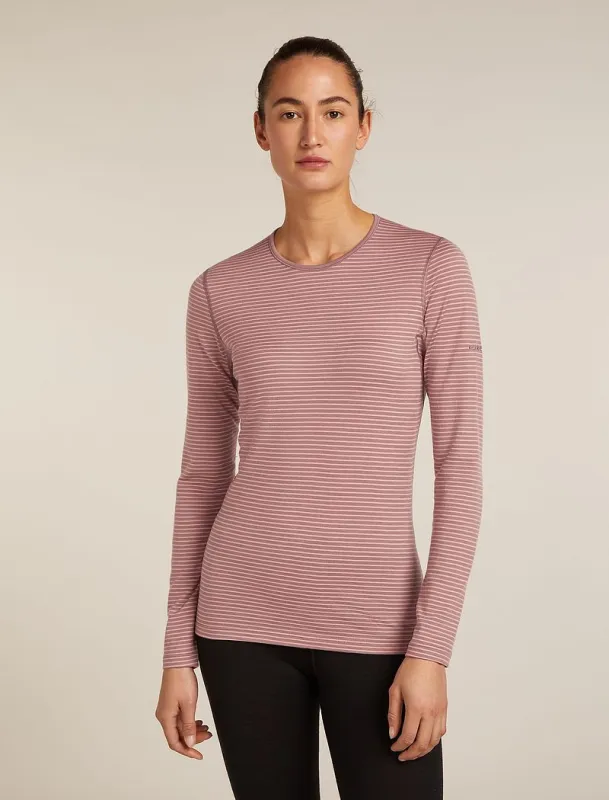 Icebreaker Merino 200 Oasis Long Sleeve Crew Thermal Top - Woman - Summit/blush/s - Size M sold by Icebreaker
