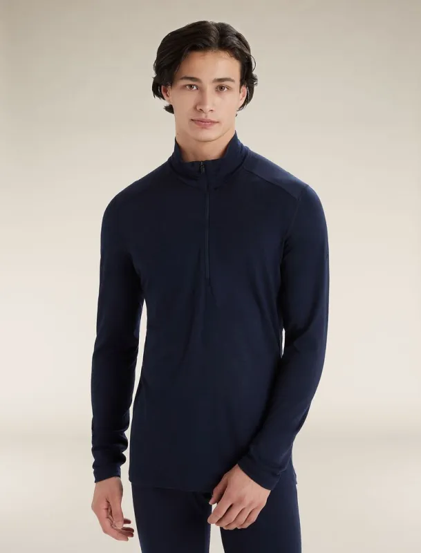 Icebreaker Merino 200 Oasis Long Sleeve Half Zip Thermal Top - Man - Midnight Navy - Size L sold by Icebreaker