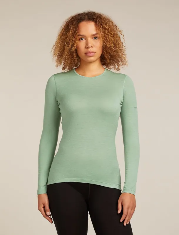 Icebreaker Merino 200 Oasis Long Sleeve Crew Thermal Top - Woman - Seaglass - Size XS sold by Icebreaker