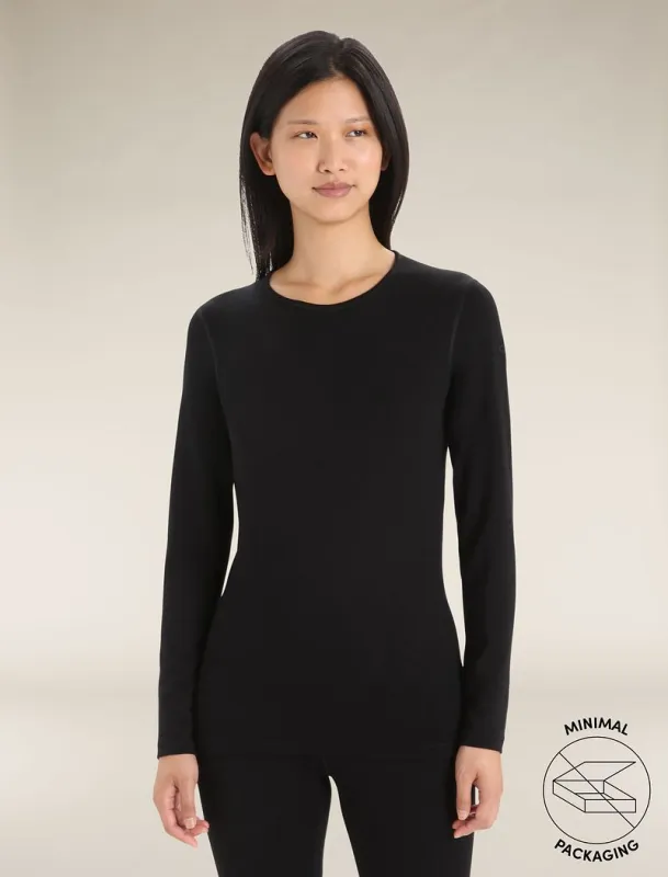 Icebreaker Merino 260 Tech Long Sleeve Crew Thermal Top - Woman - Black Unboxed - Size S sold by Icebreaker