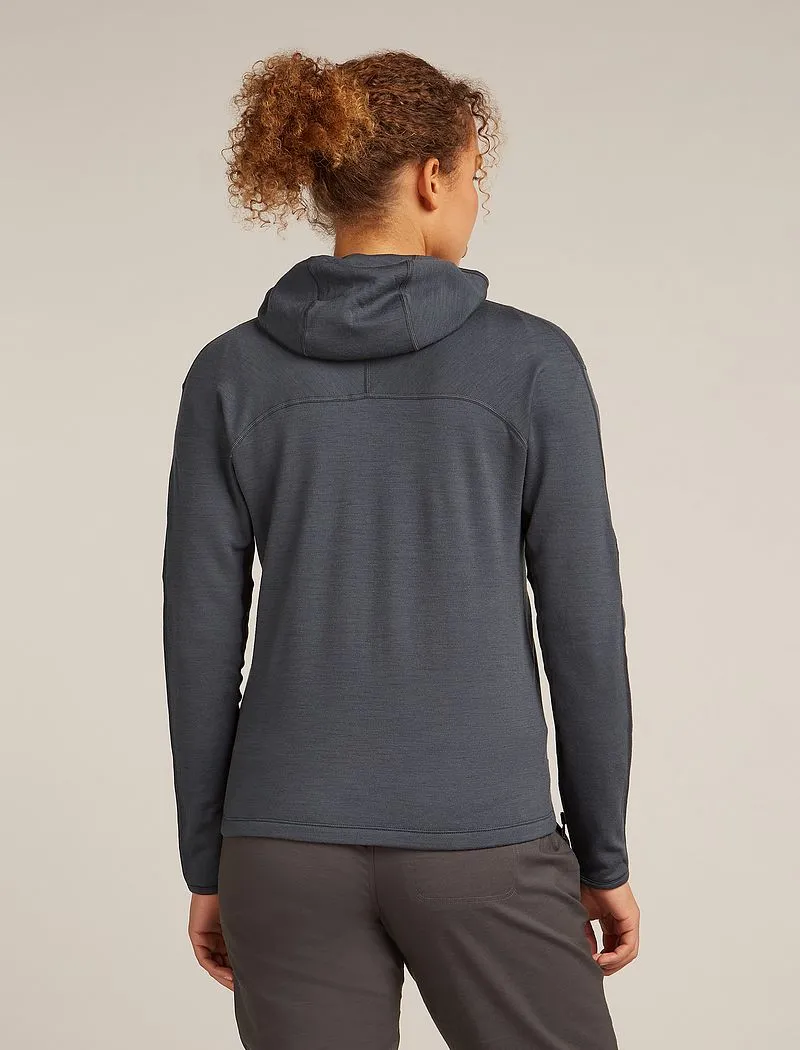 Icebreaker Merino 360 Realfleece™ Elemental Long Sleeve Zip Hoodie - Woman - Obsidian - Size S sold by Icebreaker product image thumbnail 2