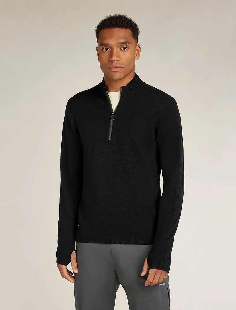 Merino icebreaker Anniversary Original Long Sleeve Half Zip Top - Man - Black - Size M sold by Icebreaker