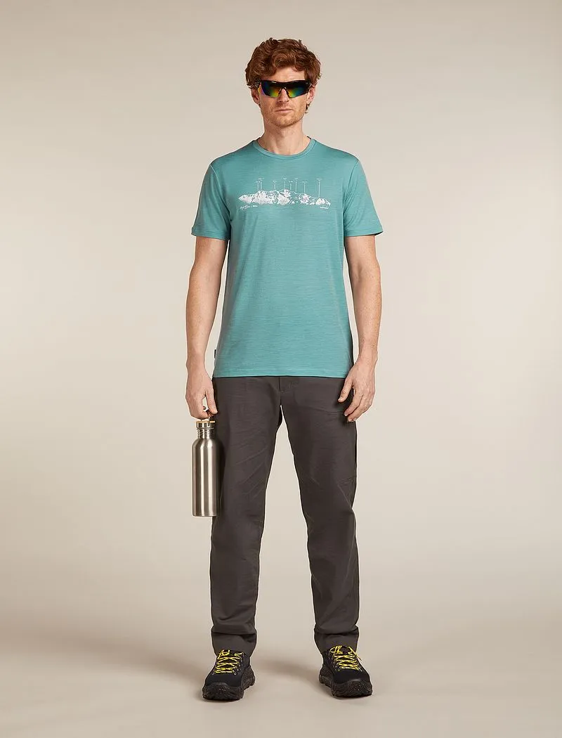 Icebreaker Merino 150 Tech Lite Short Sleeve T-Shirt The Peaks - Man - Hydro - Size S sold by Icebreaker product image thumbnail 4