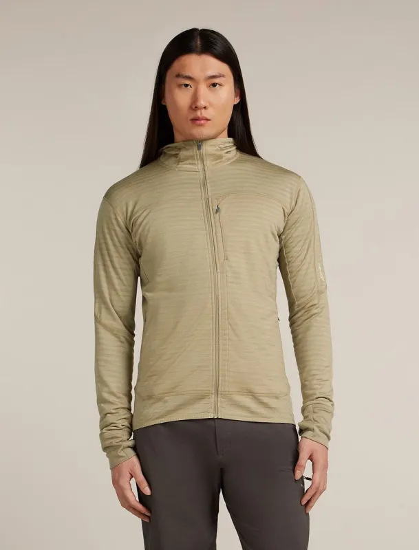 Icebreaker Merino Blend 300 RealFleece™ Descender Long Sleeve Zip Hoodie - Man - Flagstone - Size M sold by Icebreaker
