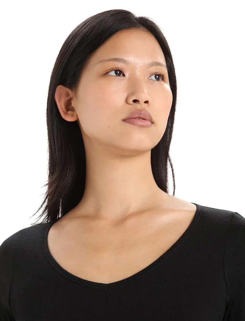 Icebreaker Merino 150 Siren Long Sleeve Sweetheart Top - Woman - Black - Size M sold by Icebreaker product image thumbnail 4