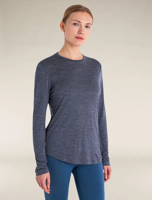 Icebreaker Merino Blend 125 Cool-Lite™ Sphere Long Sleeve T-Shirt - Woman - Midnight Navy Heather - Size S sold by Icebreaker