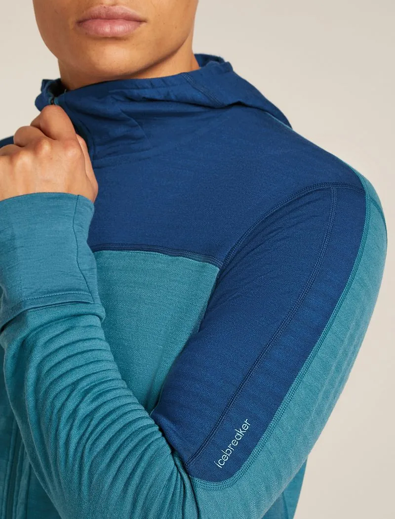 Icebreaker Merino Blend 300 RealFleece™ Descender Long Sleeve Zip Hoodie - Man - Topaz/atlantis - Size L sold by Icebreaker product image thumbnail 5
