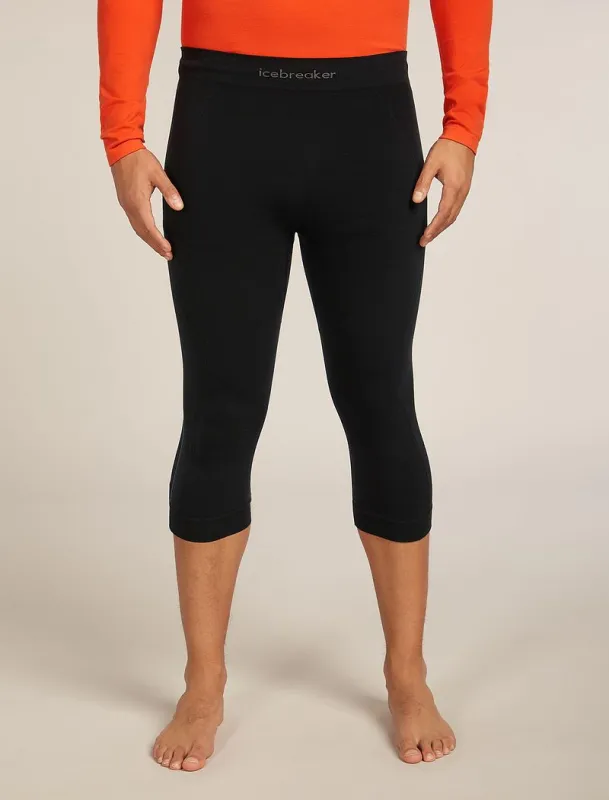Icebreaker Merino Blend 260 ZoneKnit™ Seamless 18" 3/4 Tights - Man - Black - Size M sold by Icebreaker