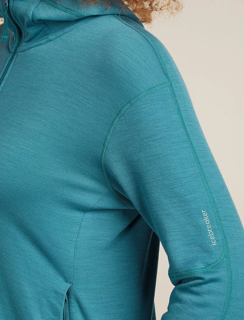 Icebreaker Merino 360 Realfleece™ Elemental Long Sleeve Zip Hoodie - Woman - Topaz - Size XL sold by Icebreaker product image thumbnail 5