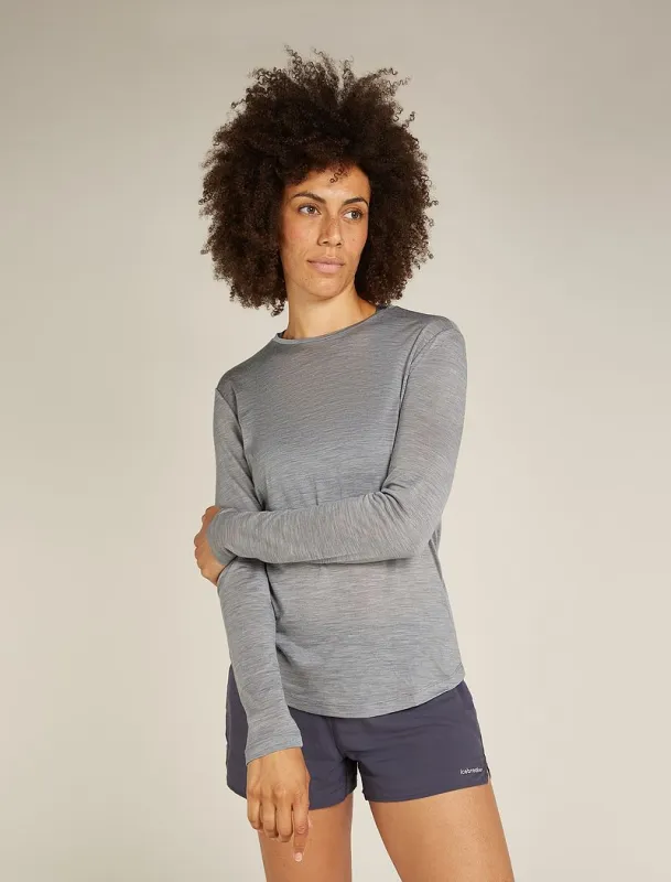 Icebreaker Merino Blend 125 Cool-Lite™ Sphere Long Sleeve T-Shirt - Woman - Metro Heather - Size M sold by Icebreaker
