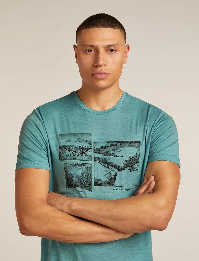 Icebreaker Merino 150 Tech Lite Short Sleeve T-Shirt The Climb - Man - Hydro - Size L sold by Icebreaker product image thumbnail 5