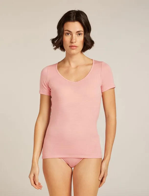 Icebreaker Merino 150 Siren Short Sleeve Sweetheart - Woman - Blush - Size XL made by Icebreaker