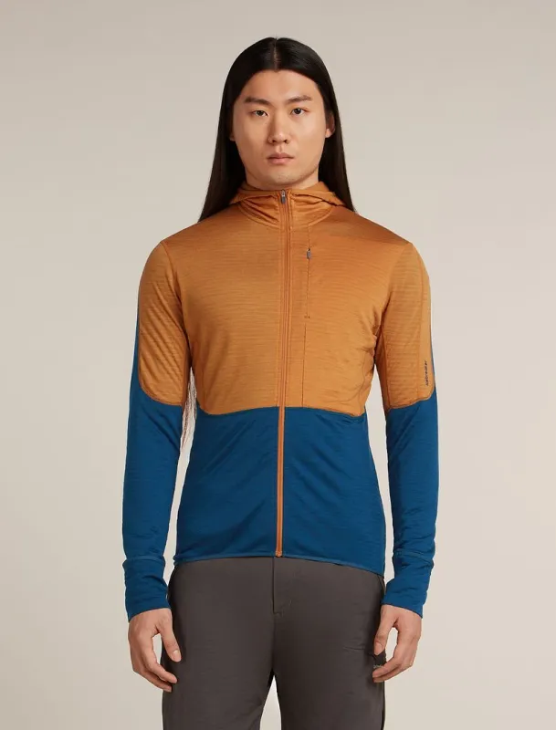 Icebreaker Merino Blend 200 Realfleece™ Descender Long Sleeve Zip Hoodie - Man - Trail/atlantis - Size L sold by Icebreaker