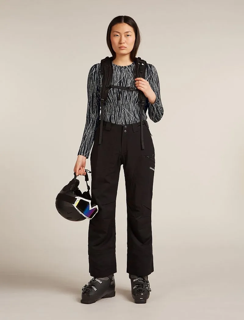 Icebreaker Merino 260 Tech Vertex Long Sleeve Crew Thermal Top Delta Lines - Woman - Black/snow - Size S sold by Icebreaker product image thumbnail 4
