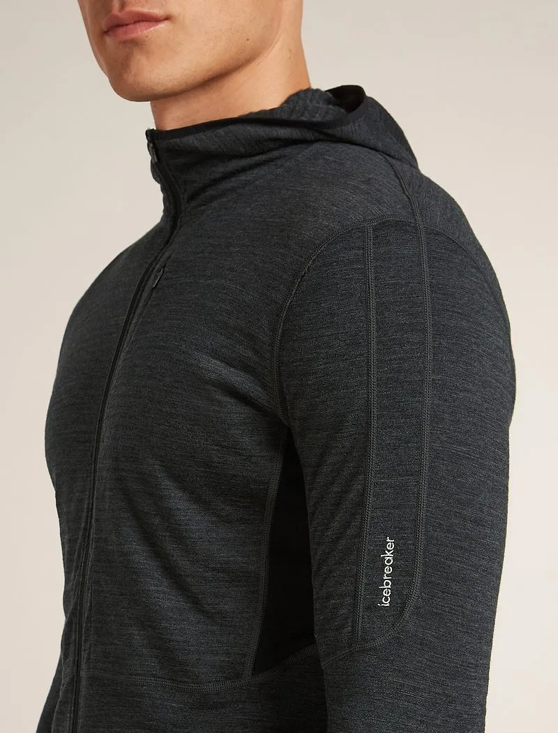 Icebreaker Merino Blend 200 Realfleece™ Descender Long Sleeve Zip Hoodie - Man - Jet Hthr/black - Size S sold by Icebreaker product image thumbnail 5