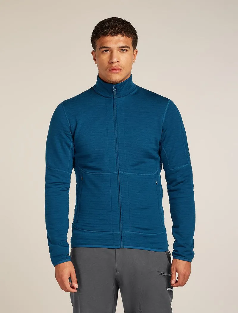 Icebreaker Merino 400 RealFleece™ Descender Long Sleeve Zip Jacket - Man - Atlantis - Size M sold by Icebreaker