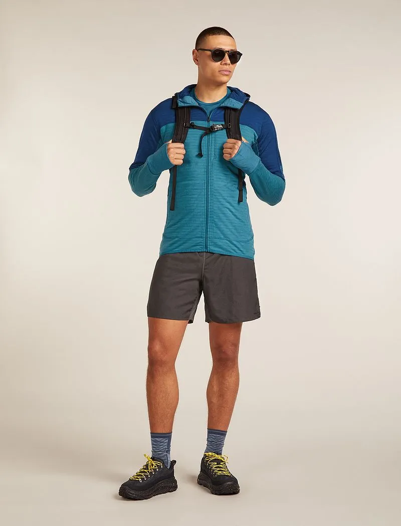 Icebreaker Merino Blend 300 RealFleece™ Descender Long Sleeve Zip Hoodie - Man - Topaz/atlantis - Size XL sold by Icebreaker product image thumbnail 4