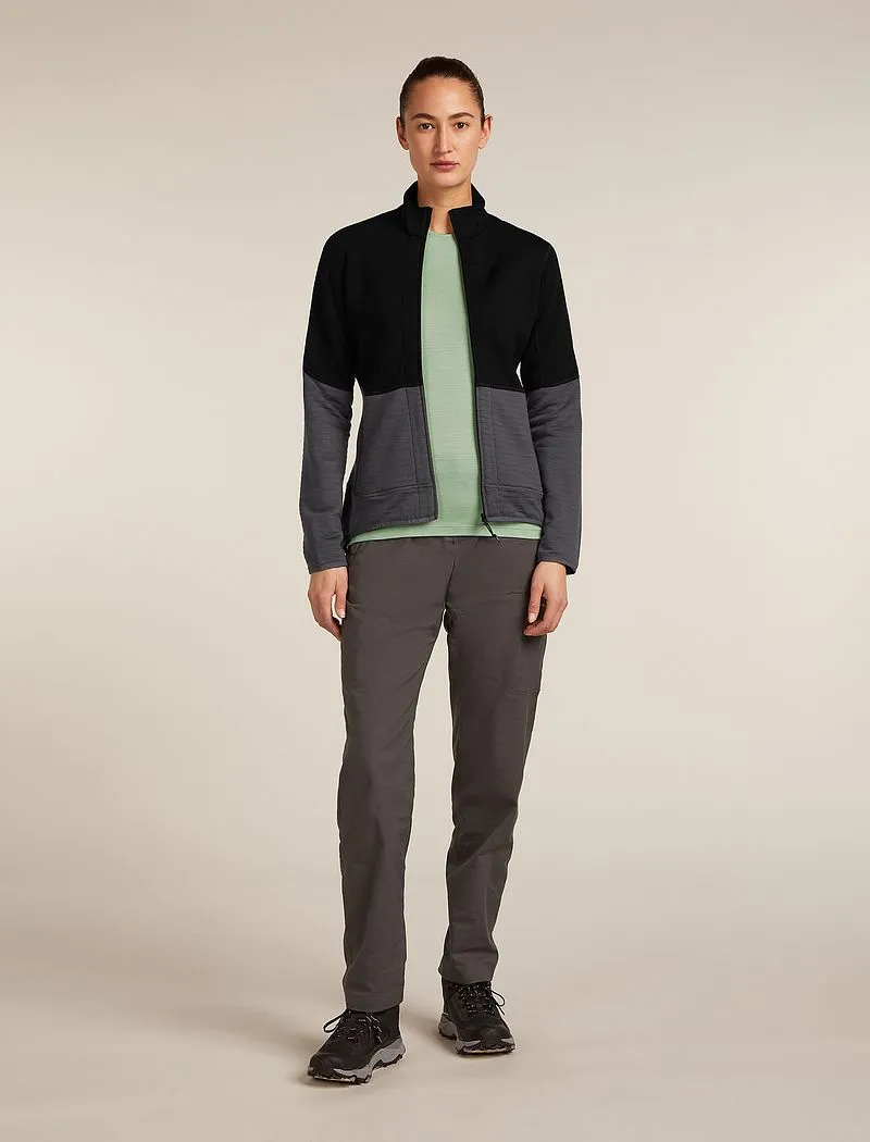 Icebreaker Merino 400 RealFleece™ Descender Long Sleeve Zip Jacket - Woman - Black/obsidian - Size XS sold by Icebreaker product image thumbnail 3