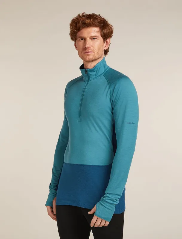 Icebreaker Merino 200 ZoneKnit™ Long Sleeve Half Zip Thermal Top - Man - Atlantis/topaz - Size XL sold by Icebreaker