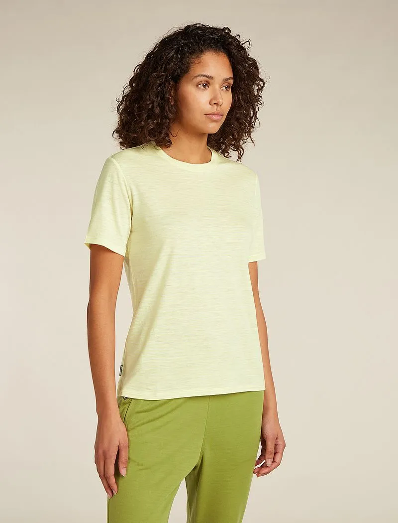 Icebreaker Merino Linen T-Shirt Stripe - Woman - Citrine/snow - Size M sold by Icebreaker