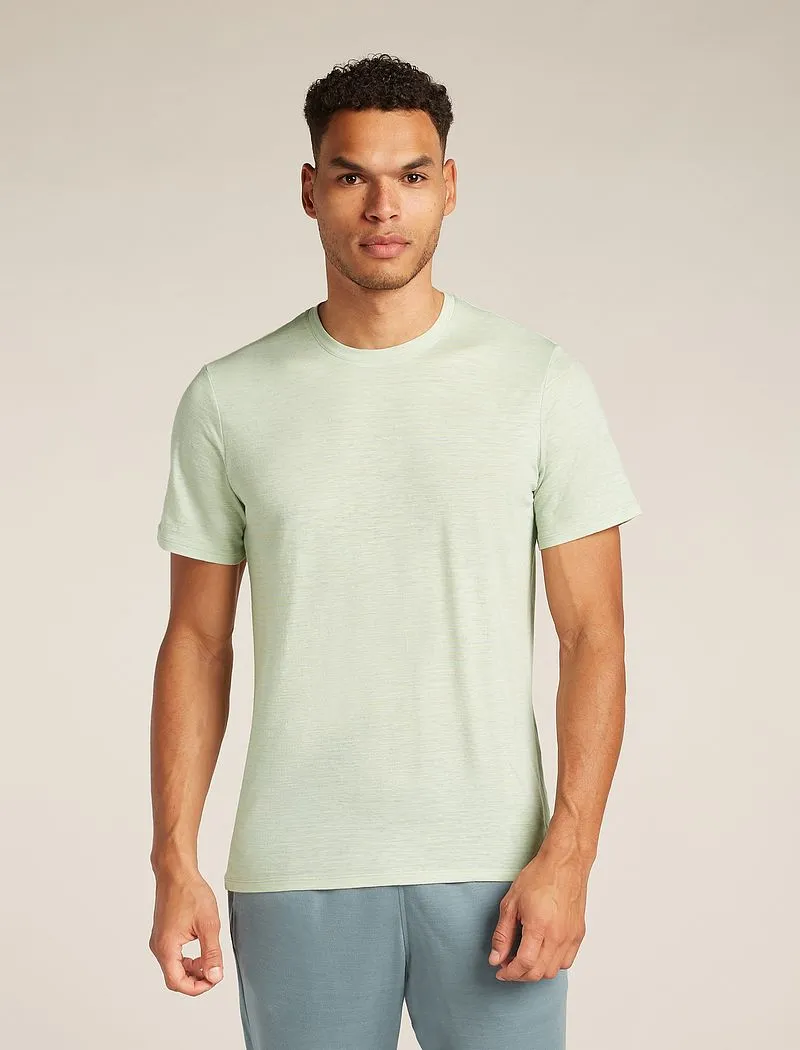 Icebreaker Merino Linen T-Shirt Stripe - Man - Ashen/mint - Size L sold by Icebreaker