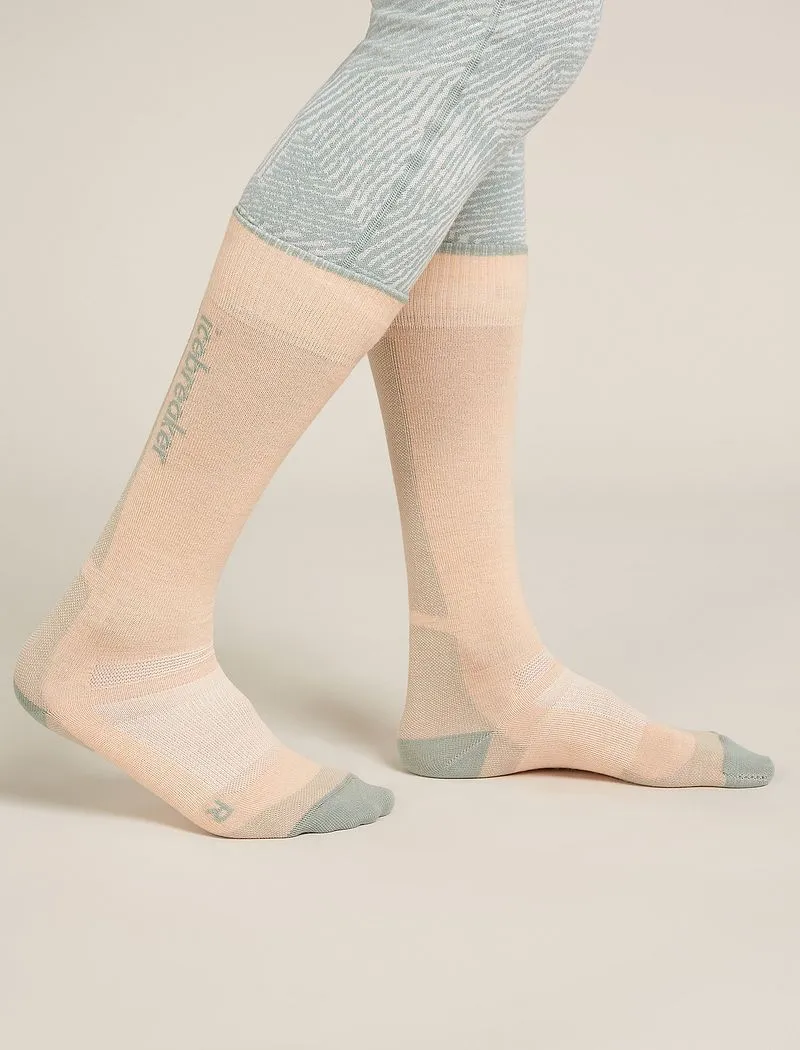 Icebreaker Merino Ski+ Ultralight Over The Calf Socks - Woman - Sunstone/moss - Size L sold by Icebreaker product image thumbnail 3