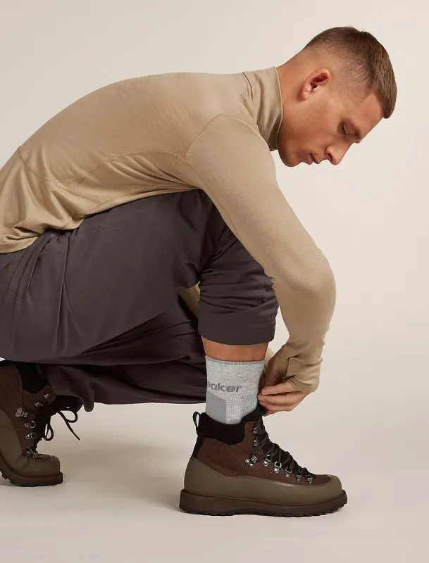 Icebreaker Merino Hike+ Heavy Crew Socks - Man - Blizzard Hthr/alloy - Size M sold by Icebreaker