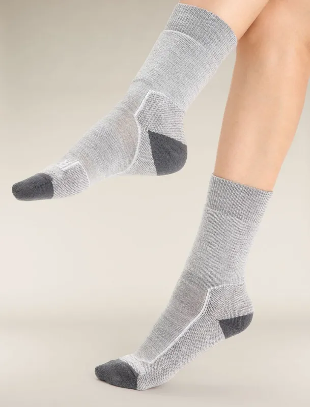 Icebreaker Merino Hike+ Medium Crew Socks - Woman - Blizzard Heather - Size L sold by Icebreaker