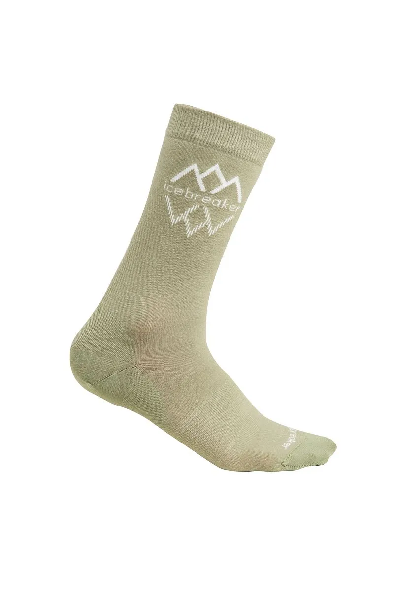 Icebreaker Merino Lifestyle Fine Gauge Crew IB Logo Reflections Socks - Woman - Lichen/snow - Size SM sold by Icebreaker product image thumbnail 3