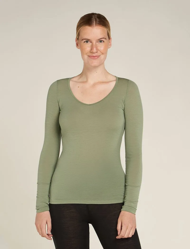 Icebreaker Merino 150 Siren Long Sleeve Sweetheart Top - Woman - Lichen - Size L sold by Icebreaker