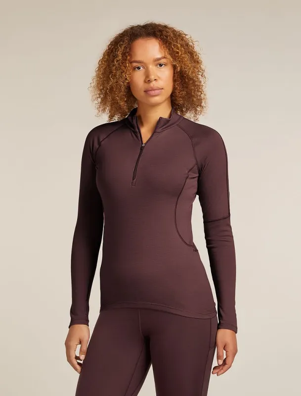 Icebreaker 300 MerinoFine™ Polar Long Sleeve Half Zip Thermal Top - Woman - Java - Size M sold by Icebreaker