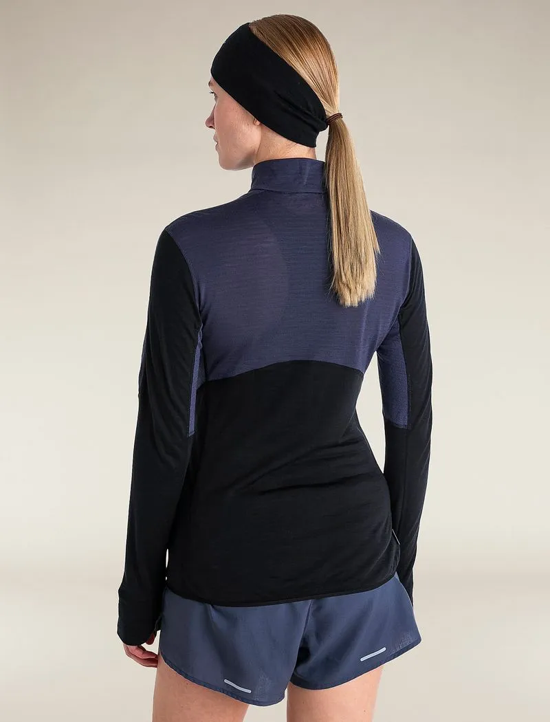 Icebreaker Merino Blend 200 Realfleece™ Descender Long Sleeve Half Zip Top - Woman - Graphite/black - Size M sold by Icebreaker product image thumbnail 2