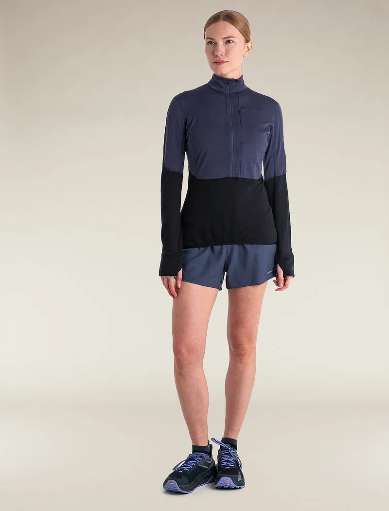 Icebreaker Merino Blend 200 Realfleece™ Descender Long Sleeve Half Zip Top - Woman - Graphite/black - Size M sold by Icebreaker product image thumbnail 3