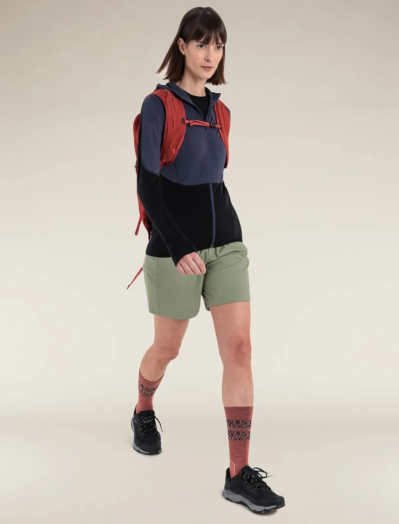 Icebreaker Merino Blend 200 Realfleece™ Descender Long Sleeve Zip Hoodie - Woman - Graphite/black - Size S sold by Icebreaker product image thumbnail 4