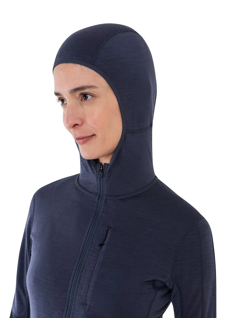 Icebreaker Merino Blend 200 Realfleece™ Descender Long Sleeve Zip Hoodie - Woman - Graphite/black - Size S sold by Icebreaker product image thumbnail 5