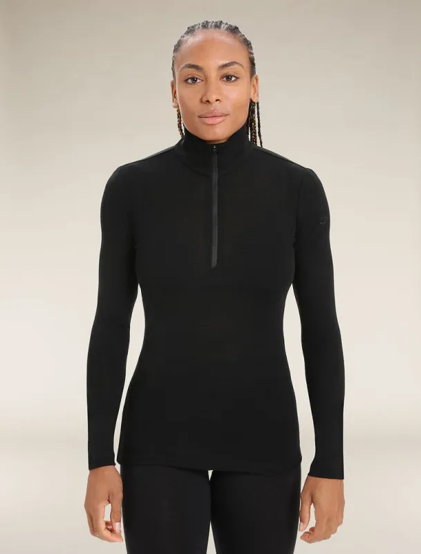 Icebreaker Merino 175 Everyday Long Sleeve Half Zip Thermal Top - Woman - Black - Size M sold by Icebreaker