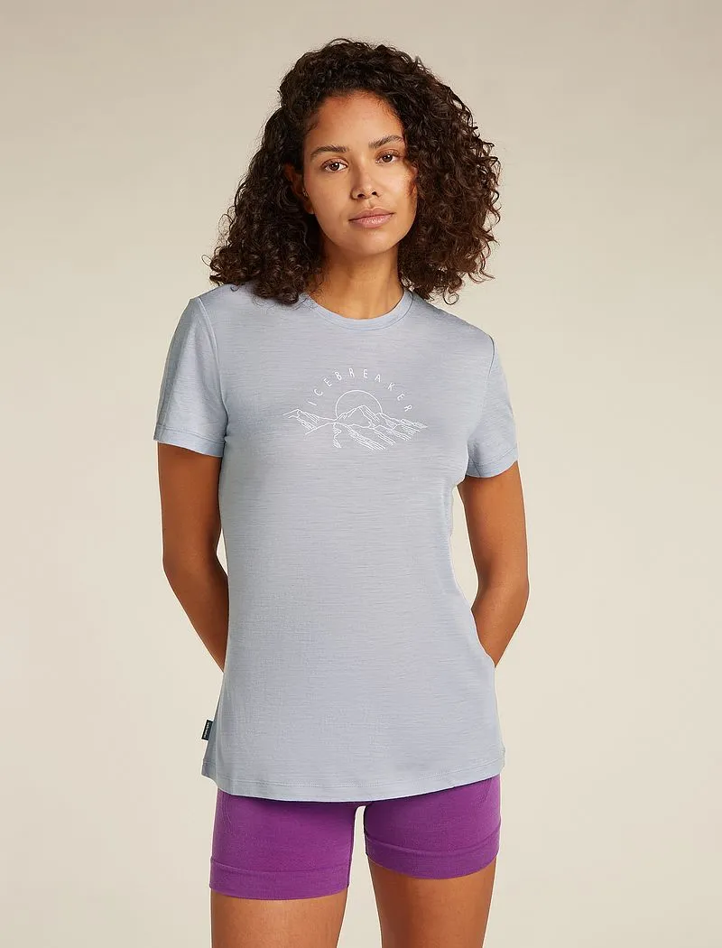 Icebreaker Merino 150 Tech Lite Short Sleeve T-Shirt Sunrise Summit - Woman - Grey Quartz - Size M sold by Icebreaker