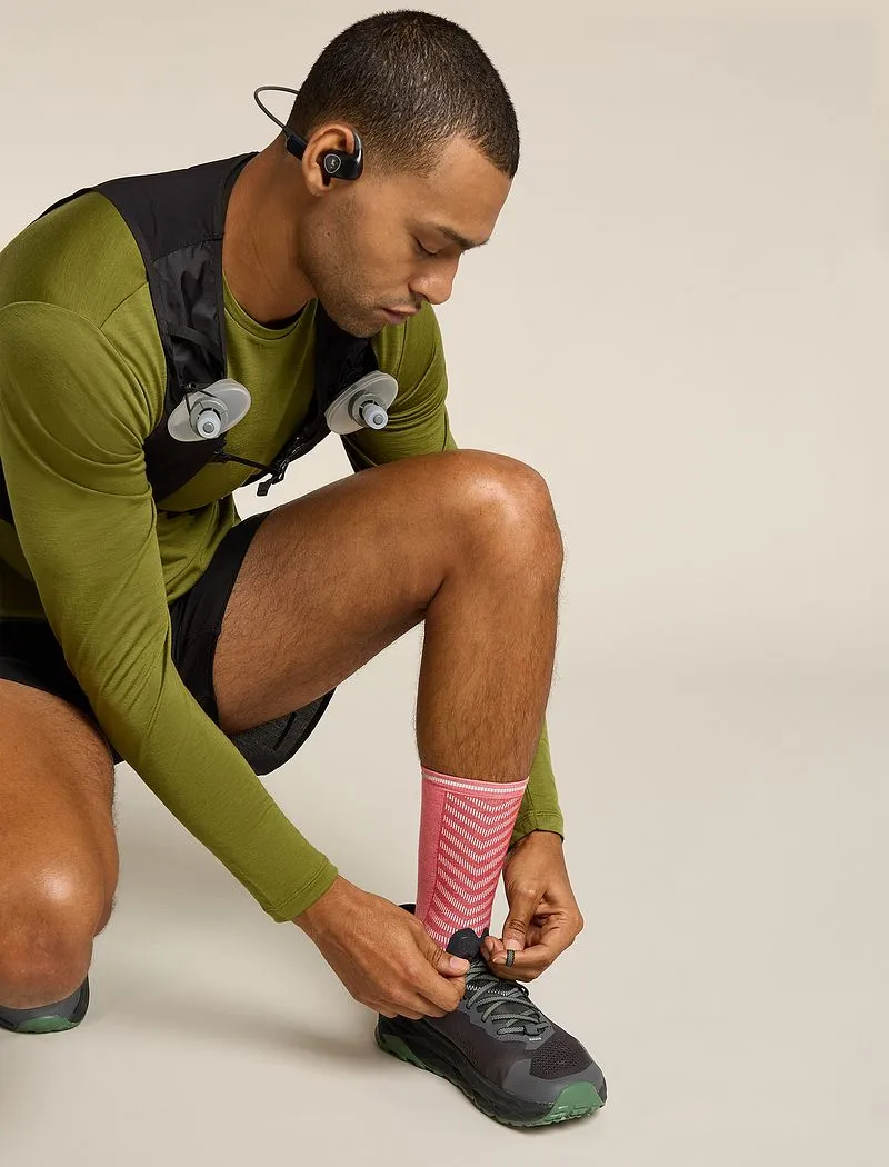 Icebreaker Merino Blend Run+ Ultralight Crew Socks - Man - Jasper/plume - Size L sold by Icebreaker