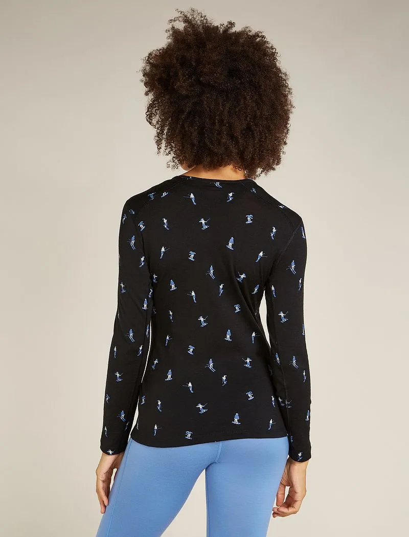 Icebreaker Merino 200 Oasis Long Sleeve Crew Thermal Top Snow Day - Woman - Black - Size L sold by Icebreaker product image thumbnail 2