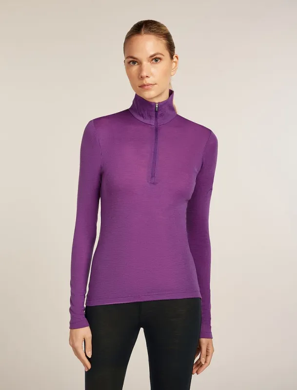Icebreaker Merino 175 Everyday Long Sleeve Half Zip Thermal Top - Woman - Passion - Size S sold by Icebreaker