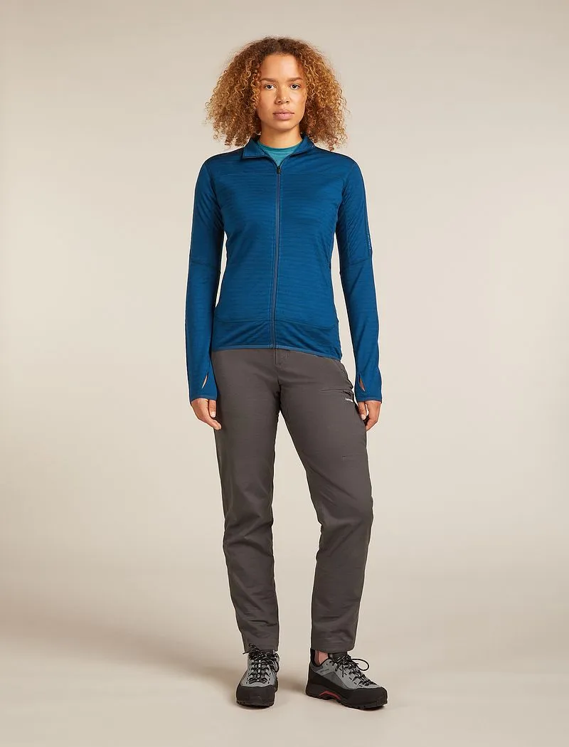 Icebreaker Merino Blend 300 RealFleece™ Descender Long Sleeve Zip Jacket - Woman - Atlantis - Size XL sold by Icebreaker product image thumbnail 3