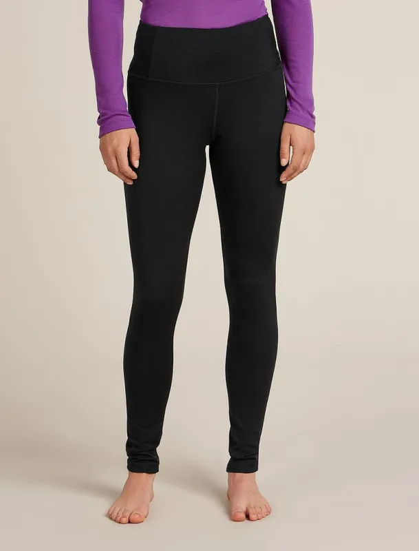 Icebreaker Merino 200 Oasis High Rise Thermal Leggings - Woman - Black - Size S sold by Icebreaker