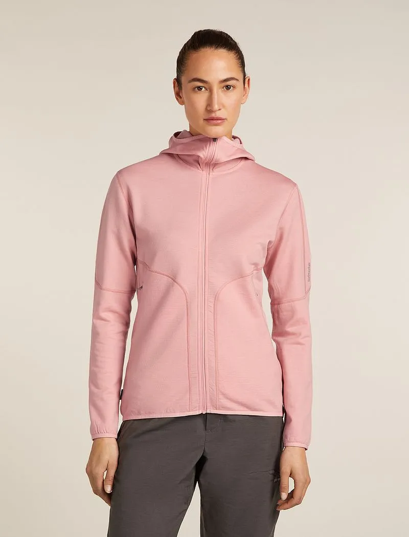 Icebreaker Merino 560 Realfleece™ Elemental Long Sleeve Zip Hoodie - Woman - Blush - Size XL sold by Icebreaker