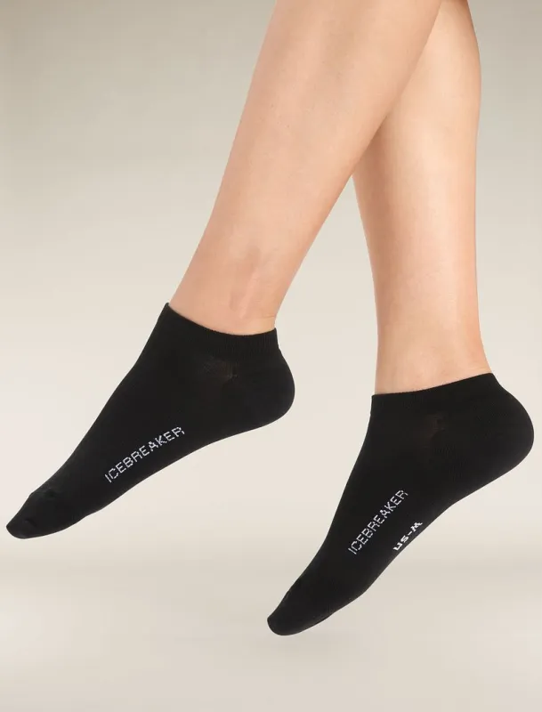 Icebreaker Merino Lifestyle Fine Gauge No Show Socks - Woman - Black/snow - Size S sold by Icebreaker