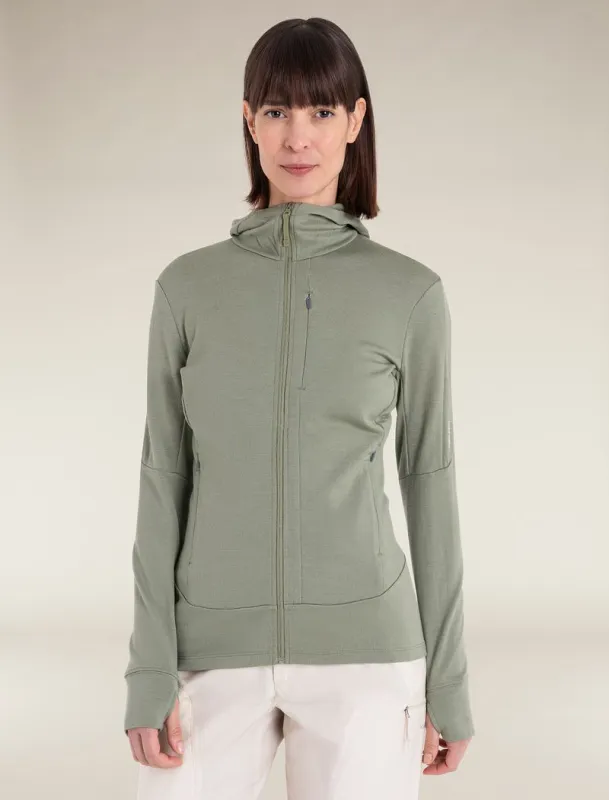 Icebreaker Merino 260 Quantum Long Sleeve Zip Hoodie - Woman - Lichen - Size L sold by Icebreaker