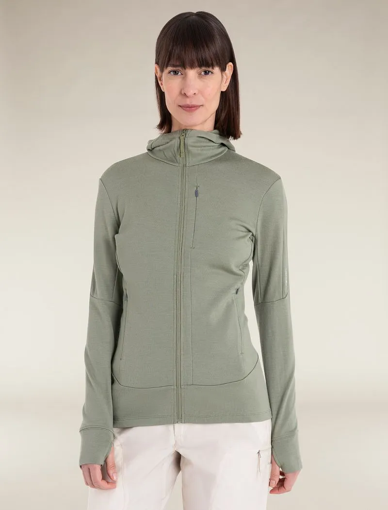 Icebreaker Merino 260 Quantum Long Sleeve Zip Hoodie - Woman - Lichen - Size L sold by Icebreaker